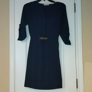 Half Sleeve Belt Dress